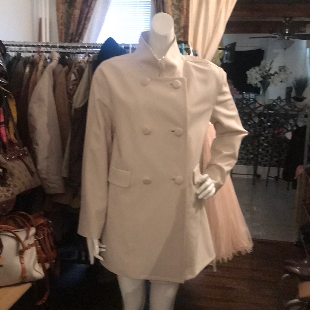 Preloved Talbot cream double breasted light coat size 10